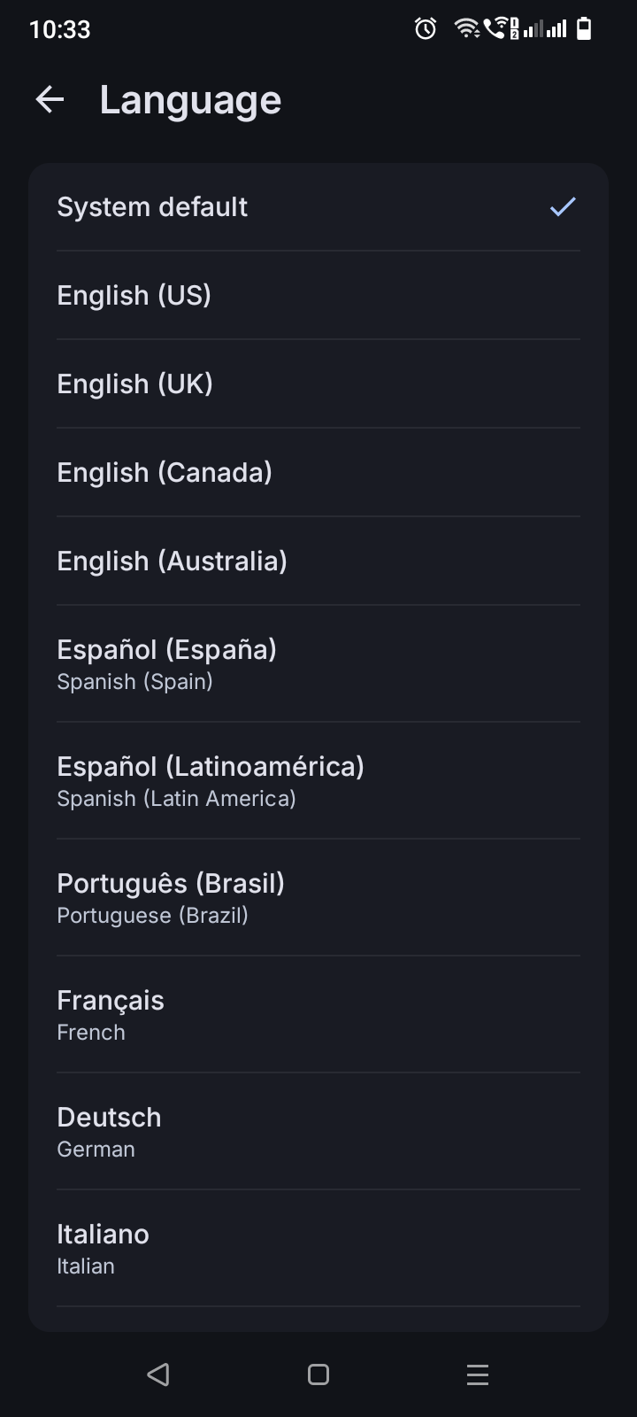 Loadly Language picker